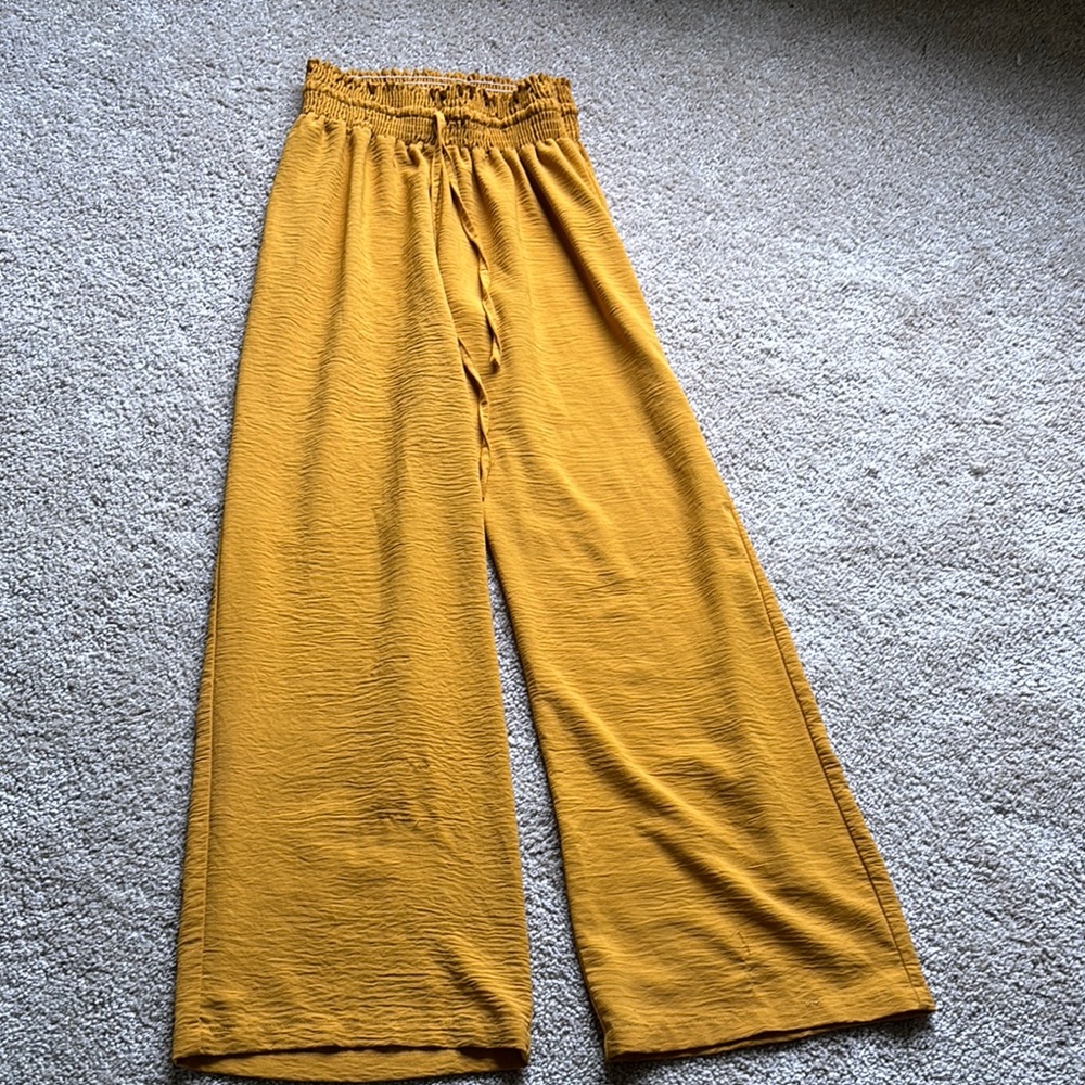 Mahiya Mustard Yellow Elastic Pants